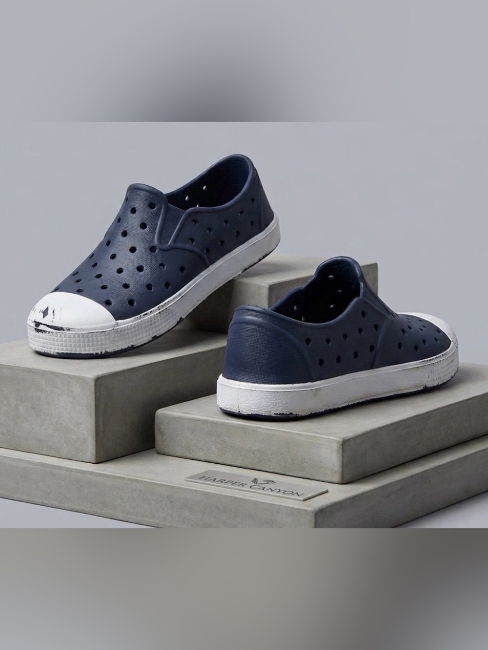 Harper Canyon | Navy White Waterproof Slip On Shoes | 10